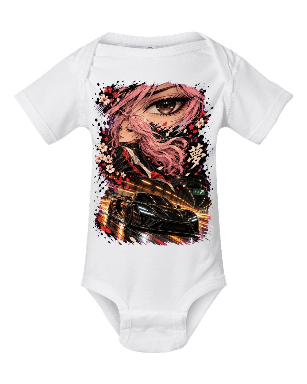 Rimac Nevera Anime Girl Baby Onesie White front