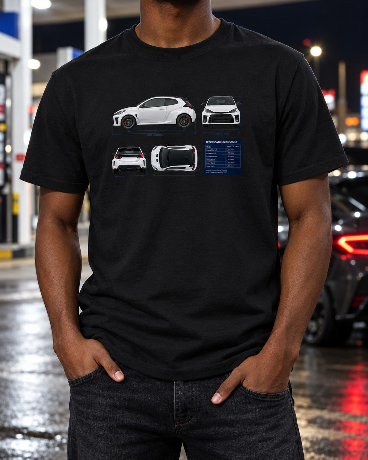 Toyota GR Corolla Morizo Edition Blueprint Shirt, G16E-GTS T-Shirt Black worn hero