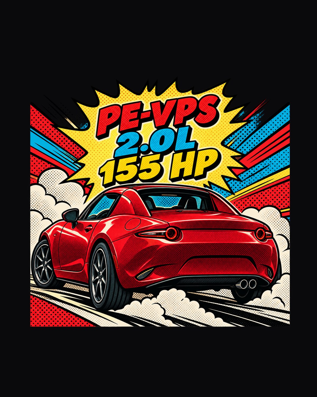 Mazda MX-5 ND RF Comic Halftone Pop Art Shirt, Miata Gift design only