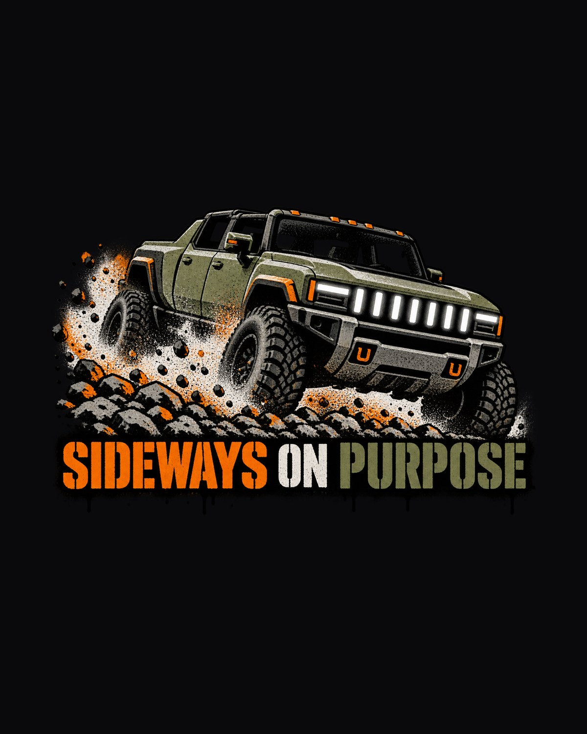 GMC Hummer EV Diagonal Drive Stencil print Tee design only