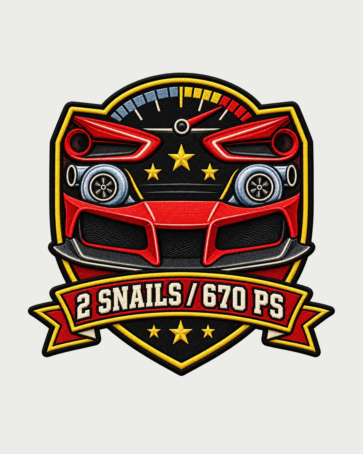 Two Snails Turbo V8 Shield Shirt, Ferrari 488 GTB F142M design only