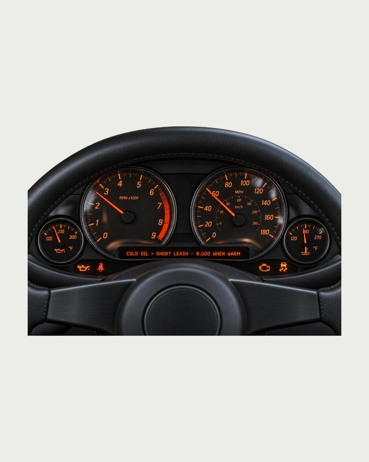 BMW E46 M3 Coupe Cold Oil Gauge Shirt, 8,000 When Warm design only