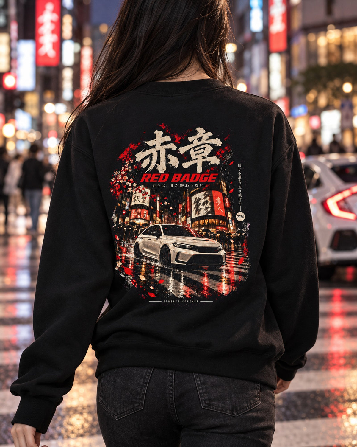 Honda Civic Type R FL5 Red Badge Shirt, Hoodie & More Crewneck Black worn hero
