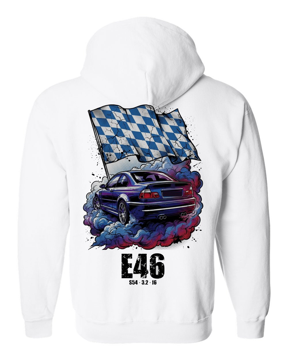 Zip Hoodie White back