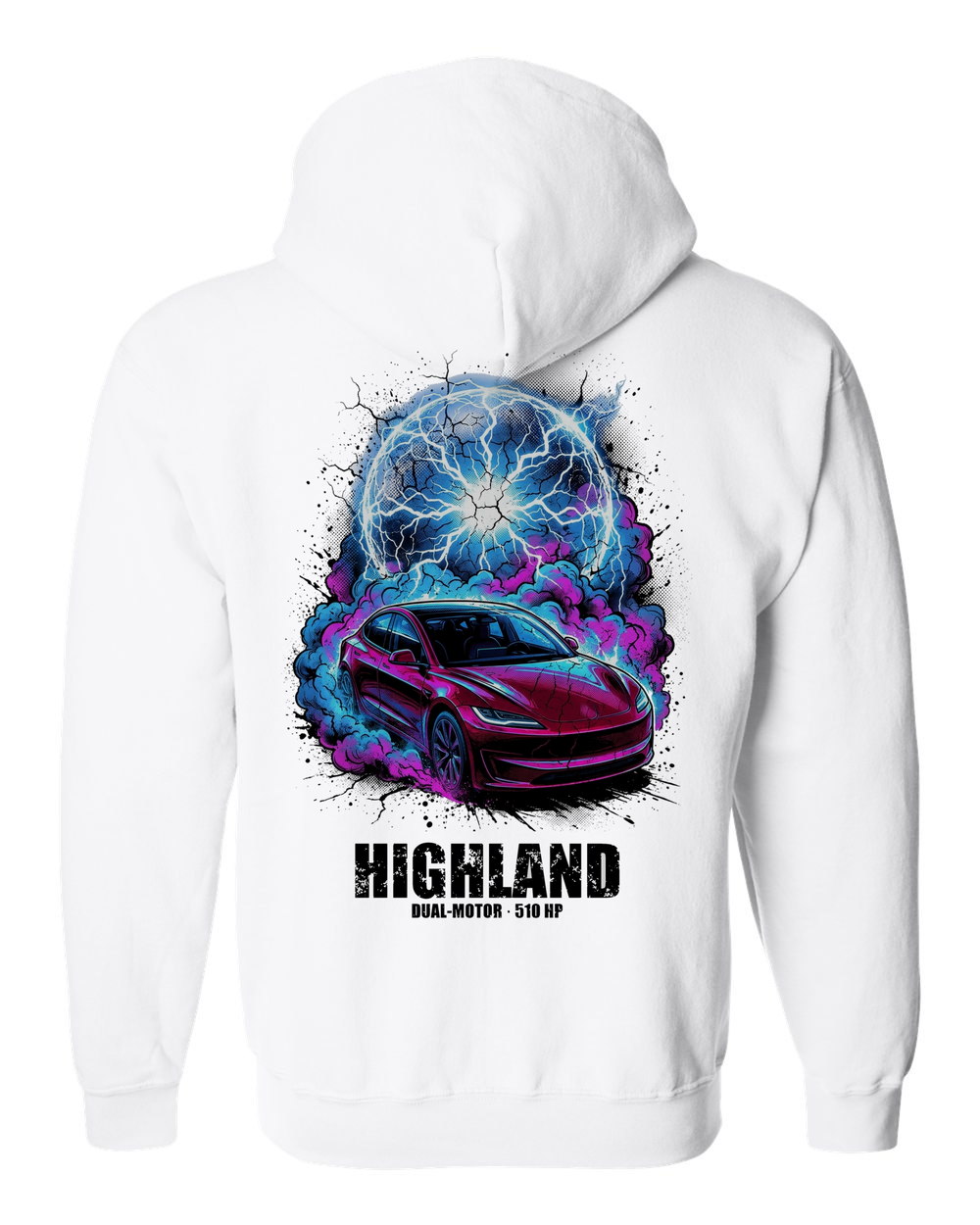 Zip Hoodie White back