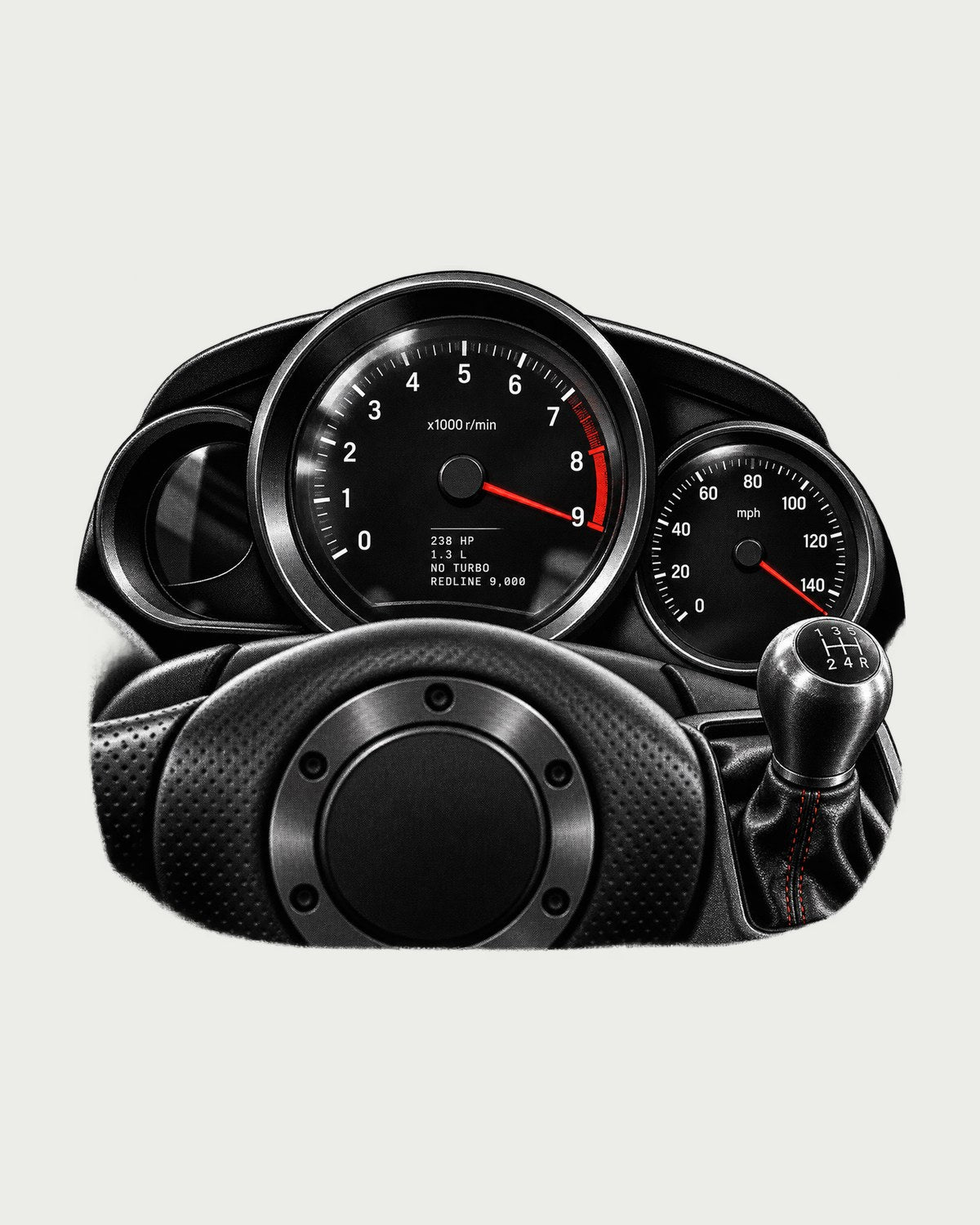 Mazda RX-8 SE3P Gauge Cluster Tee, 238 HP No Turbo Shirt design only