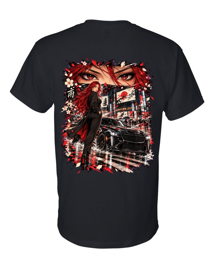 Cadillac CT5-V Blackwing Anime Girl T-Shirt Black back
