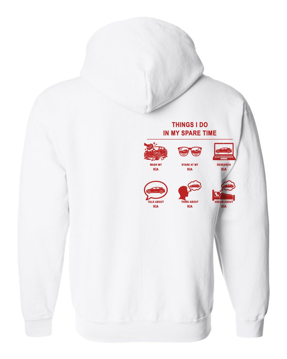 Kia Things I Do Zip Hoodie White back
