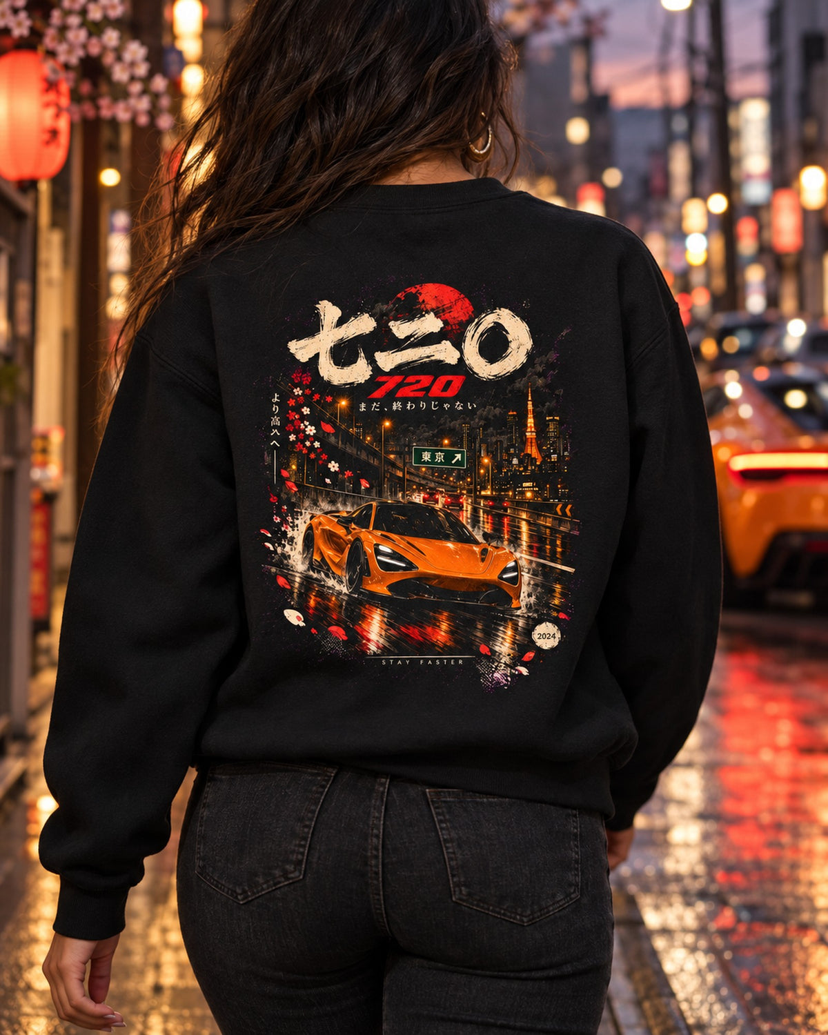 McLaren 720S Japanese Street Shirt, Hoodie & More Crewneck Black worn hero