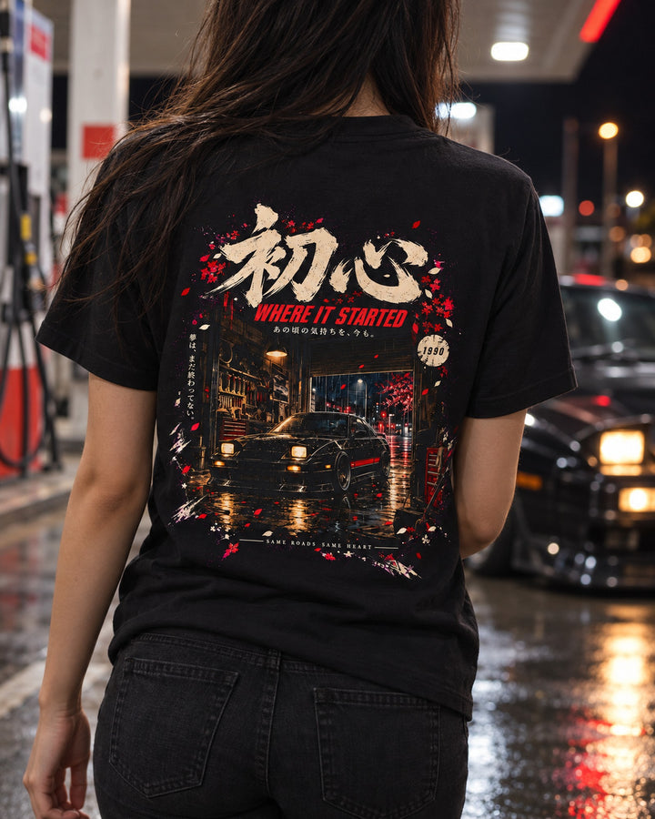 Nissan Silvia S13 Where It Started Shirt, Hoodie & More T-Shirt Black worn hero