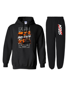 M720S Torn Poster Hoodie + Jogger Set black hoodie and sweatpants