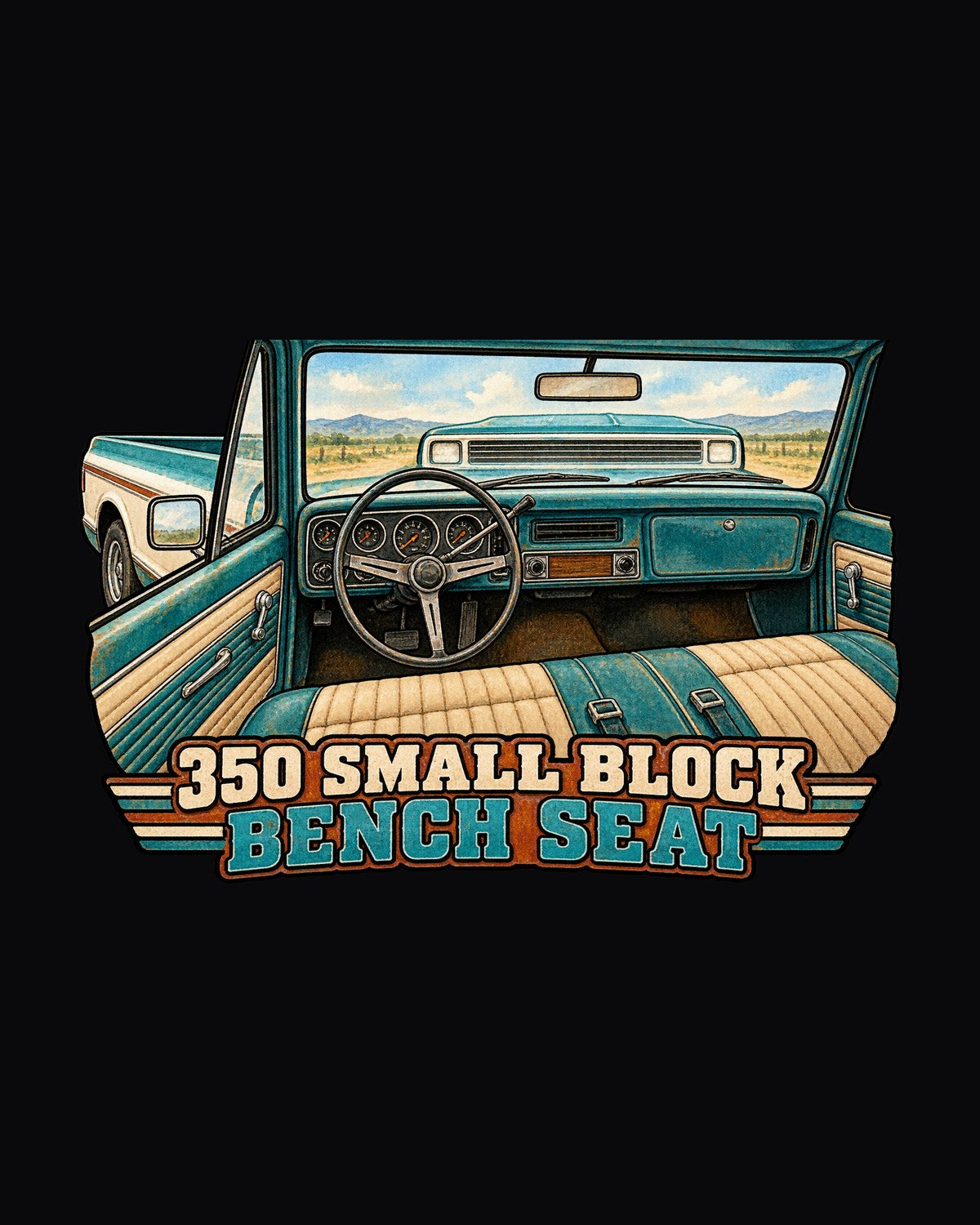 1971 Chevrolet C10 Cheyenne Watercolour Bench Seat Shirt design only