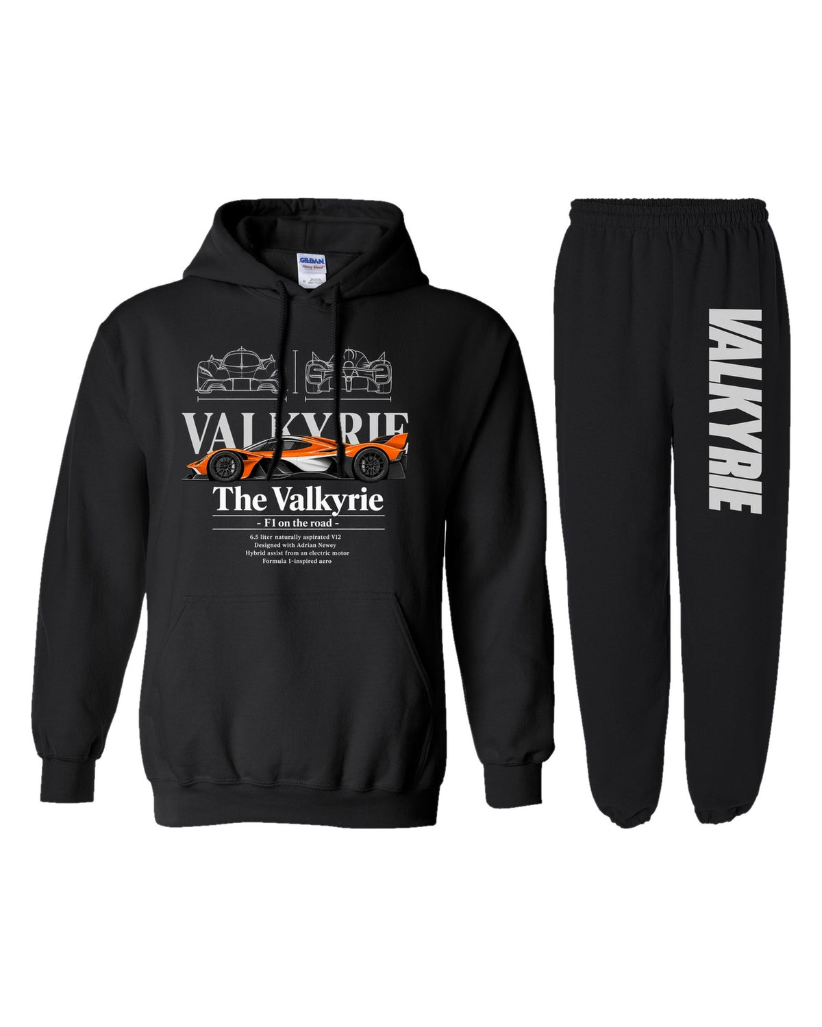 Aston Martin Valkyrie Hoodie + Jogger Set black hoodie and joggers
