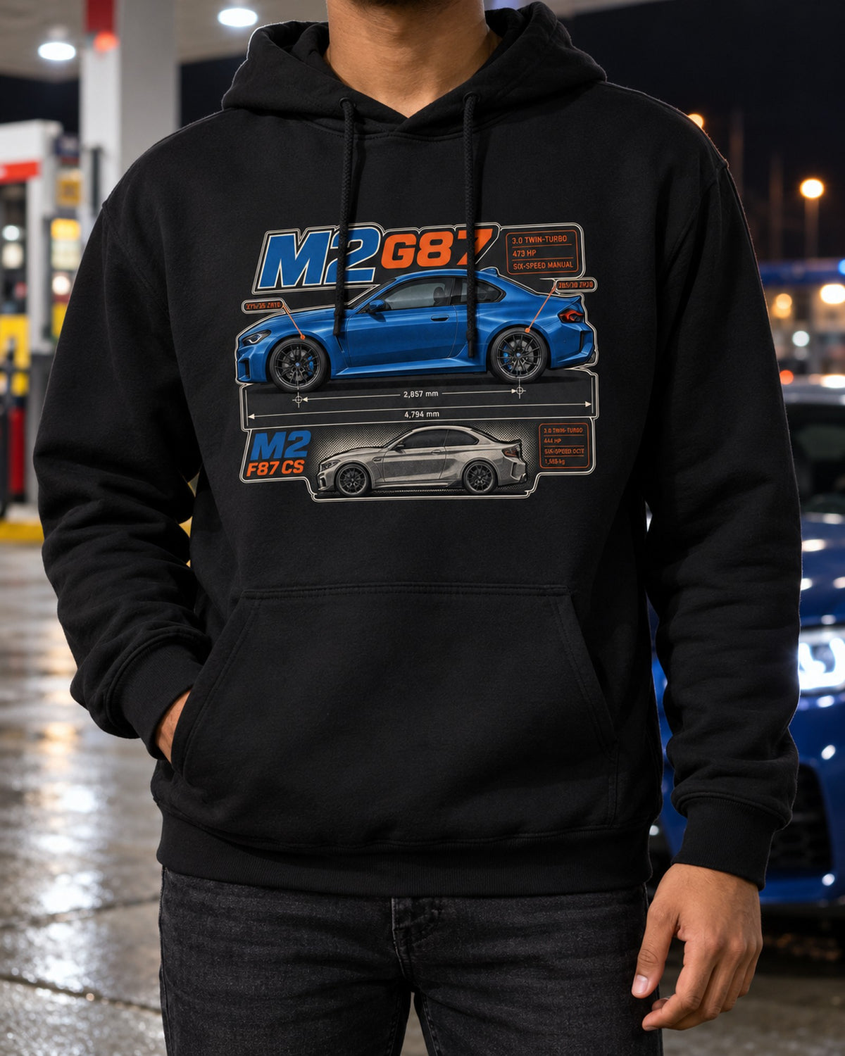 BMW M4 G82 Dimension Blueprint Shirt, Six-Speed Manual Car Tee Pull Over Hoodie Black worn hero