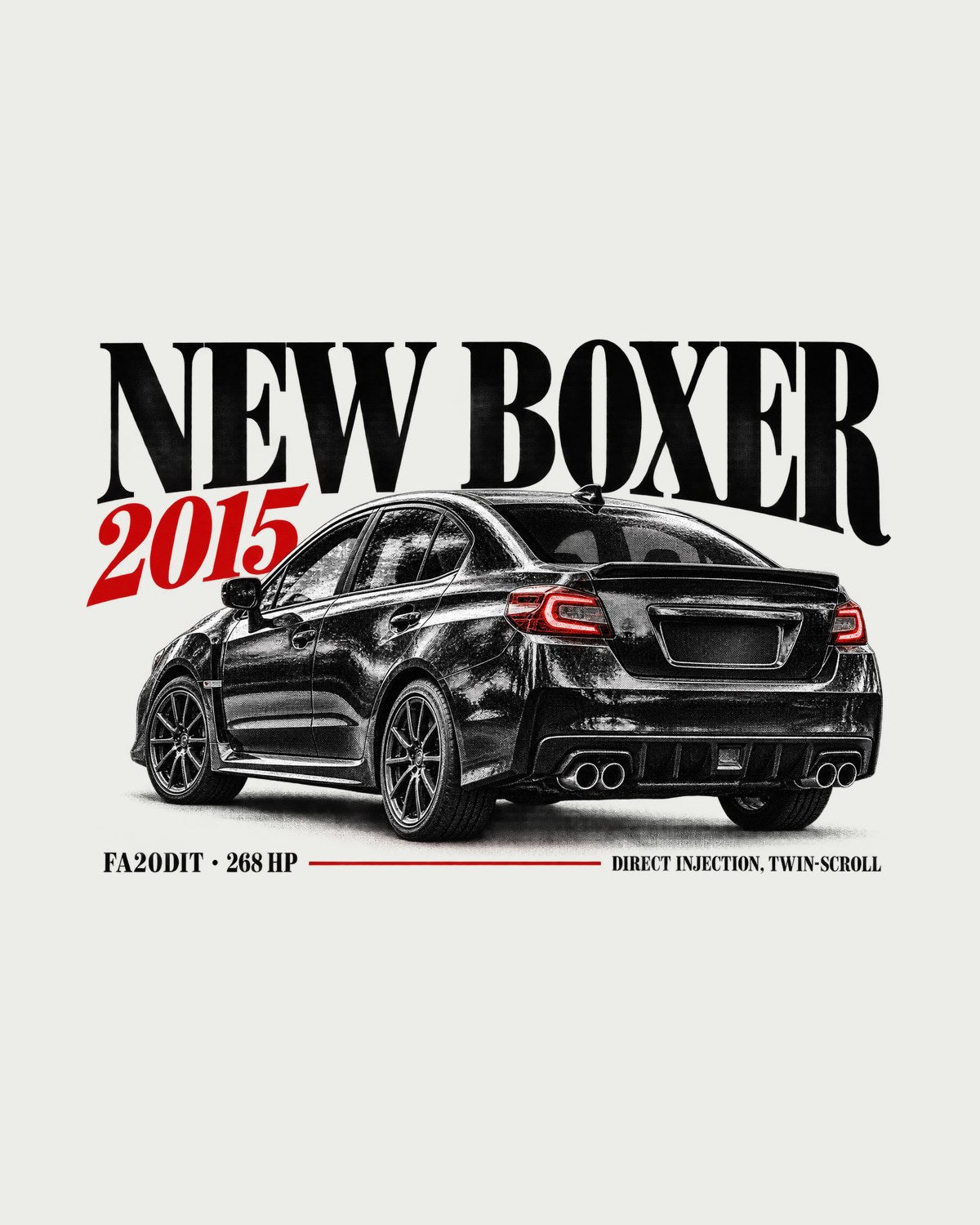 Subaru WRX VA New Boxer Editorial Headline Car Shirt design only