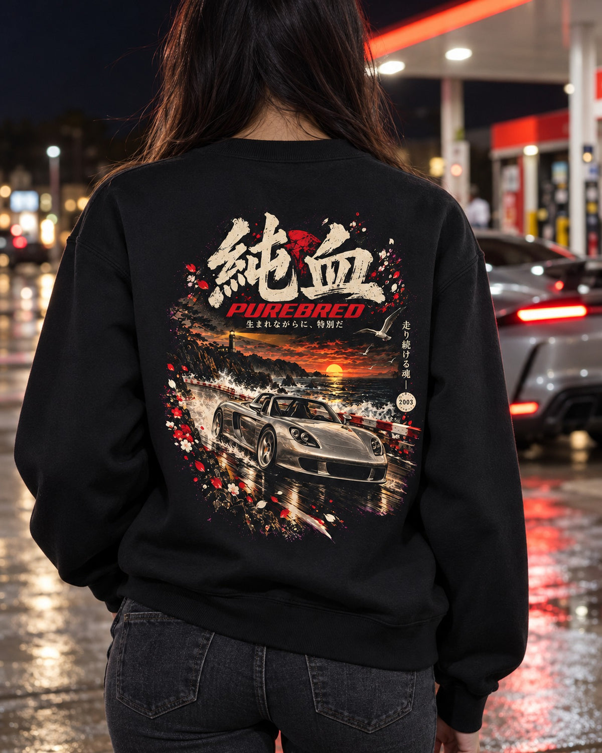 Porsche Carrera GT Purebred Shirt, Hoodie & More Crewneck Black worn hero