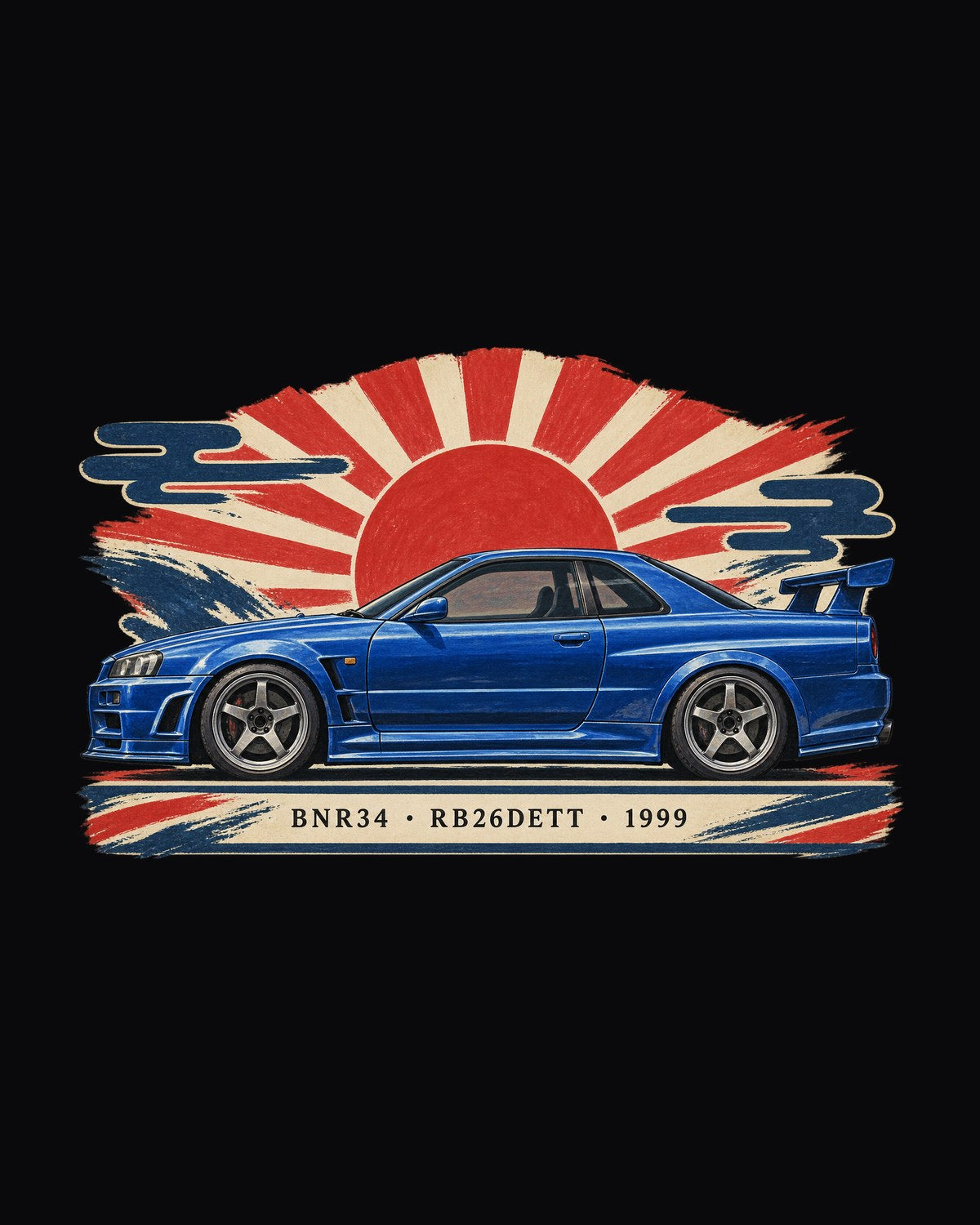 Nissan Skyline GT-R BNR34 RB26DETT 1999 Showa Ad Shirt design only