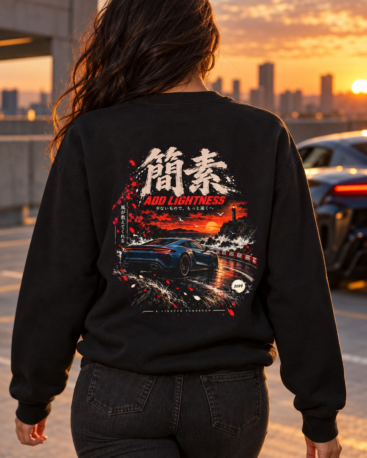 Lotus Emira Add Lightness Shirt, Hoodie & More Crewneck Black worn hero