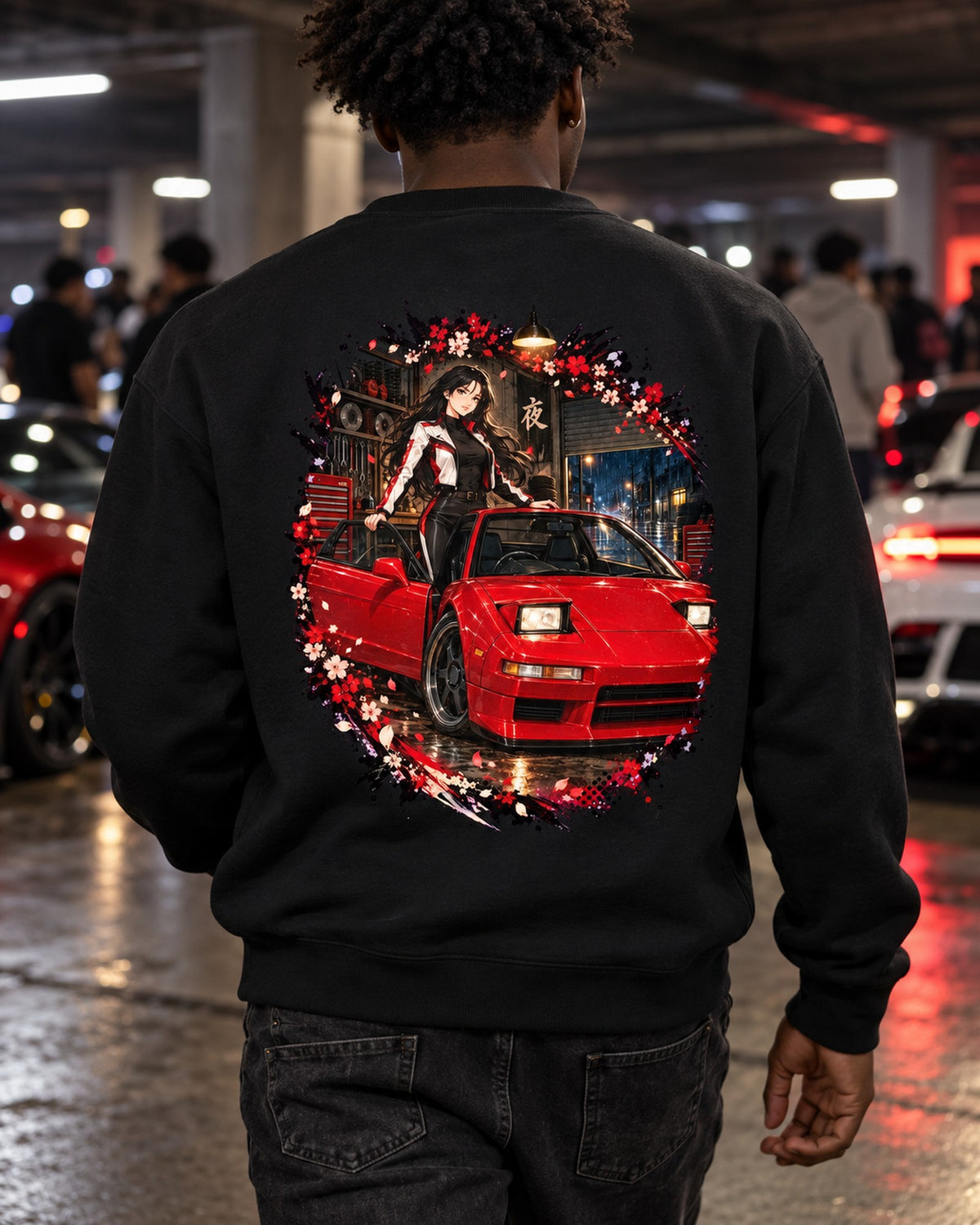 Honda NSX NA1 Anime Girl Shirt, Hoodie & More Crewneck Black worn hero