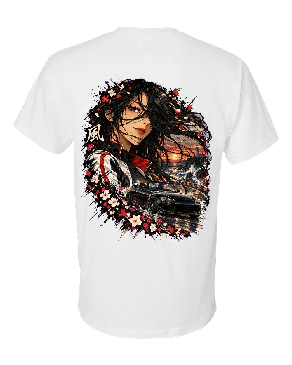 Honda S2000 Anime Girl T-Shirt White back