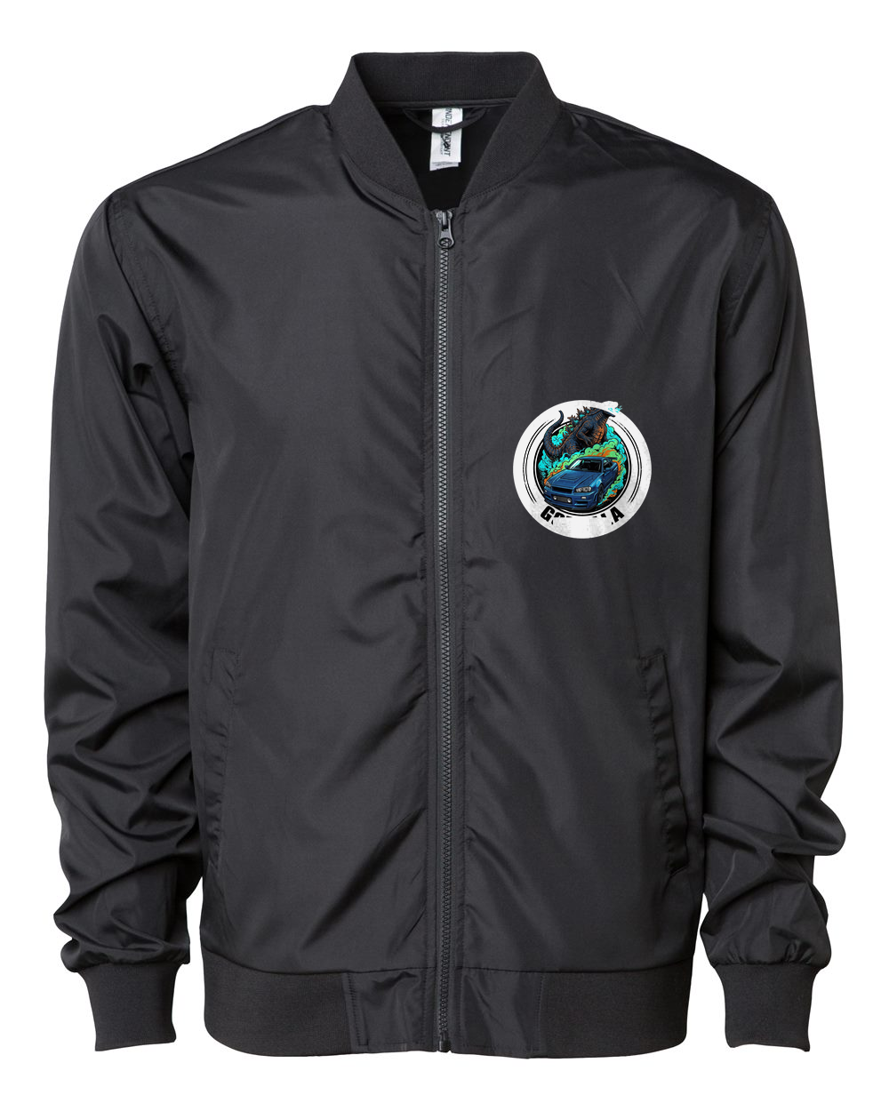 Nissan GT-R R34 Godzilla Bomber Jacket — Black front emblem