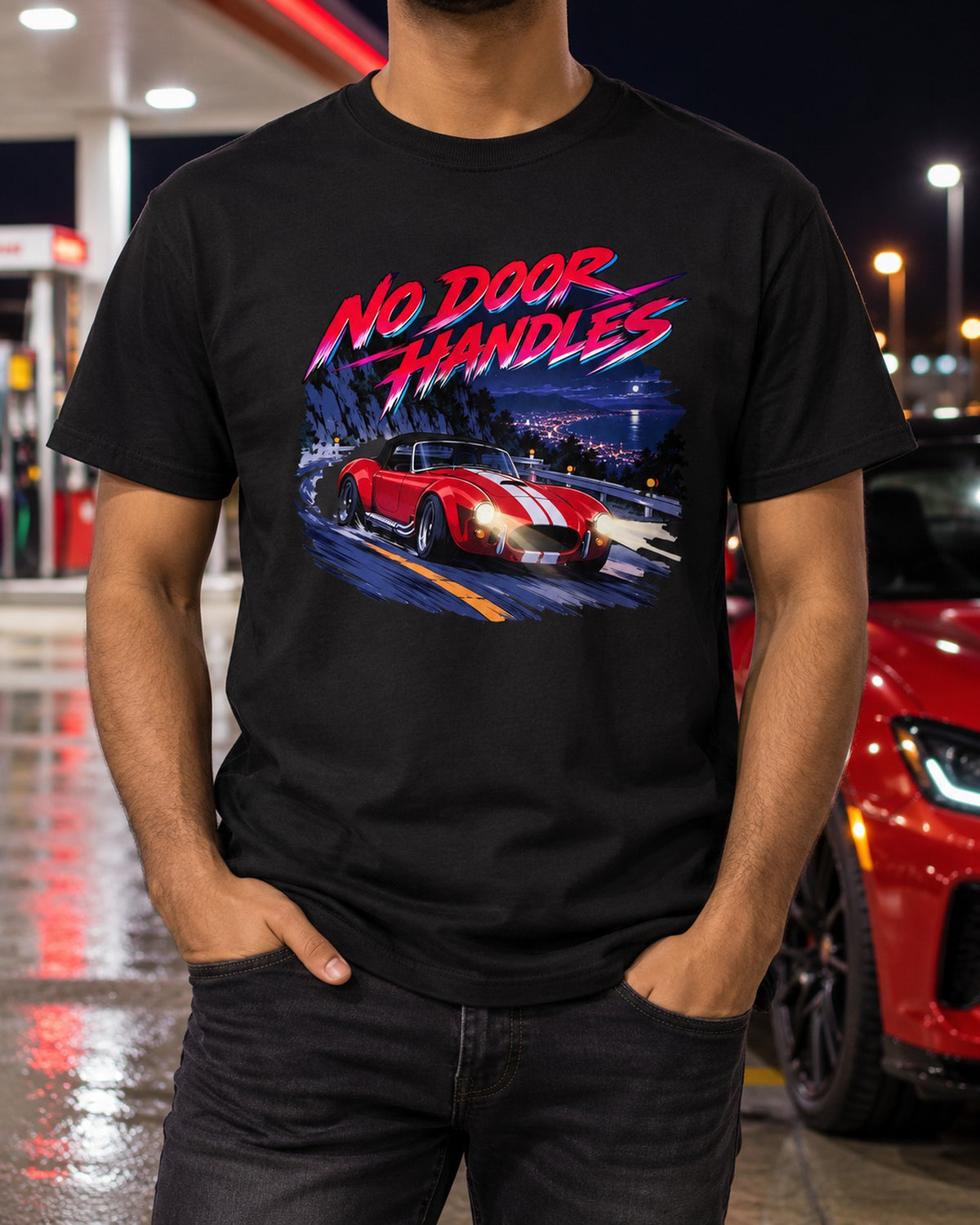 1995 Dodge Viper RT/10 SR I Anime Touge Night Tee, No Door Handles, Design 6288 T-Shirt Black worn hero