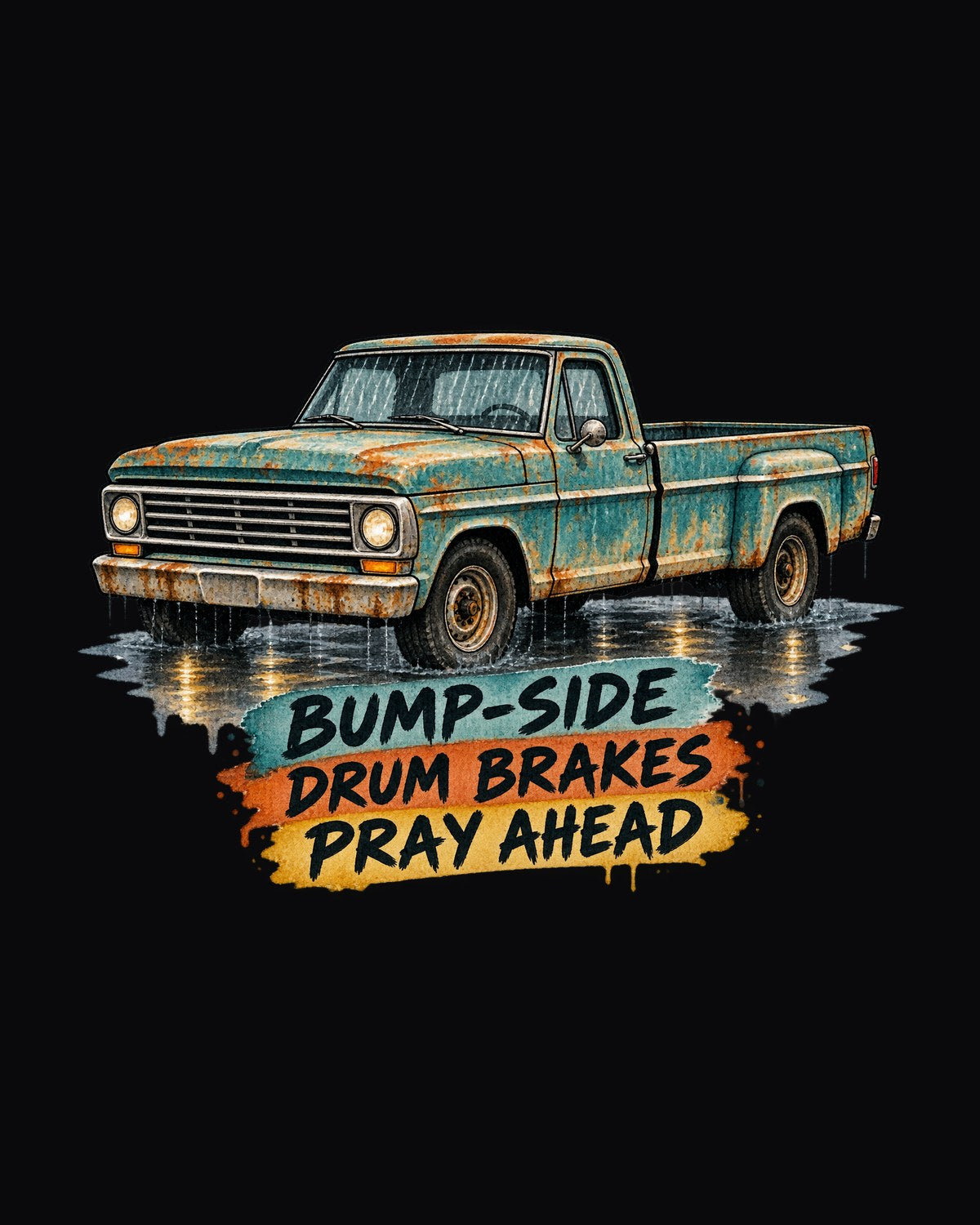 1967-72 Ford F-Series Bump-Side Barn Find Watercolour Shirt design only