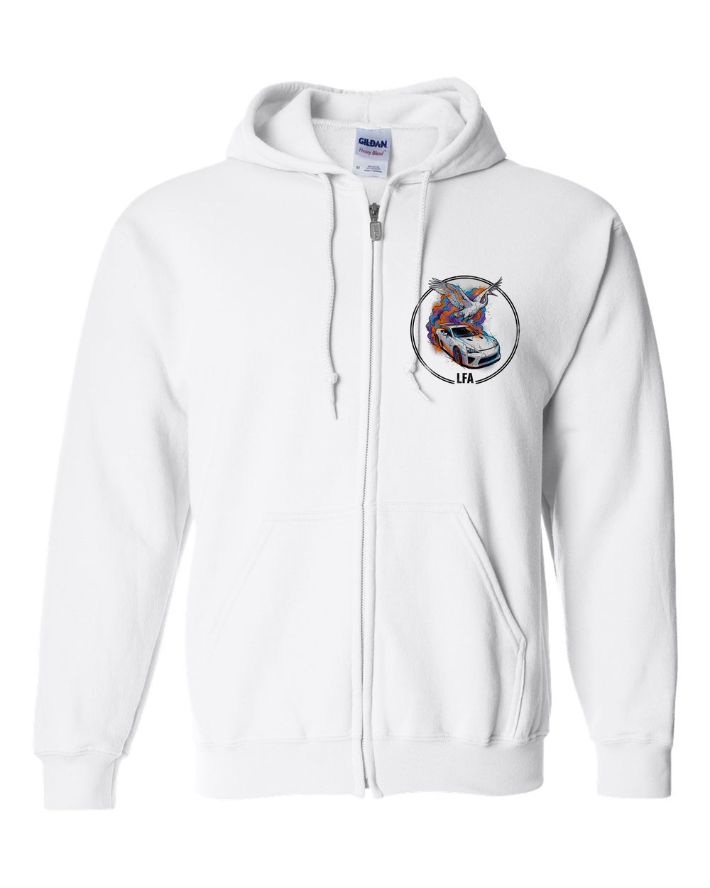 Zip Hoodie White front