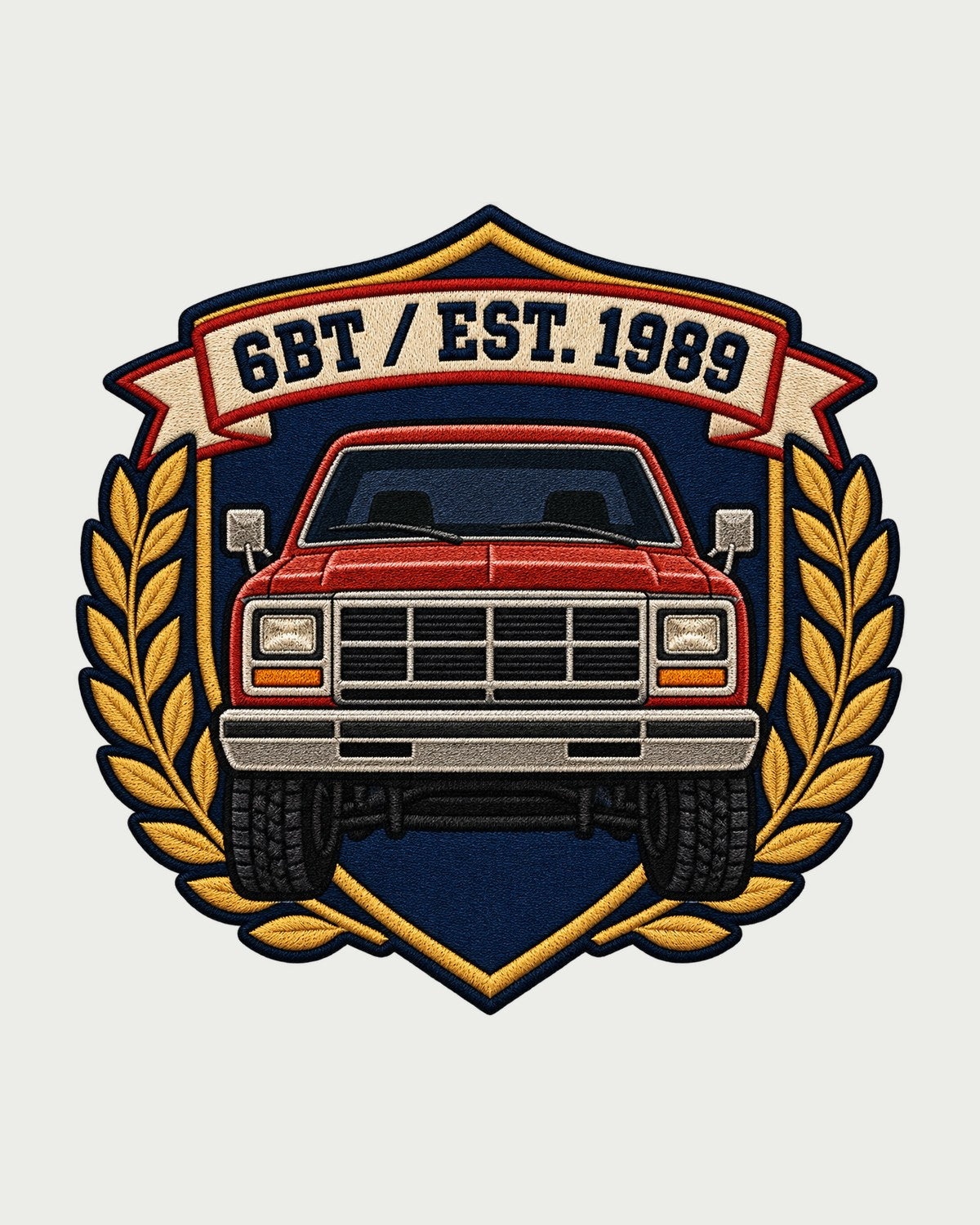 Dodge Ram D250 6BT Cummins Varsity Crest Shirt, Est. 1989 design only