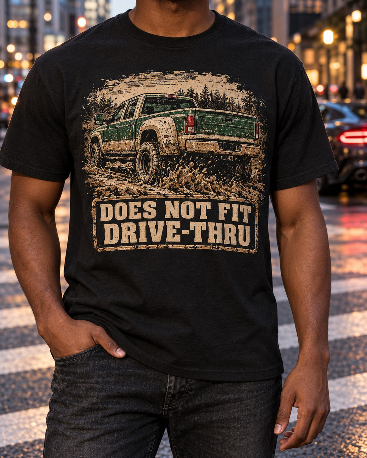 Dodge Ram 3500 Dually Cummins Woodcut Shirt, 1994-1998 T-Shirt Black worn hero