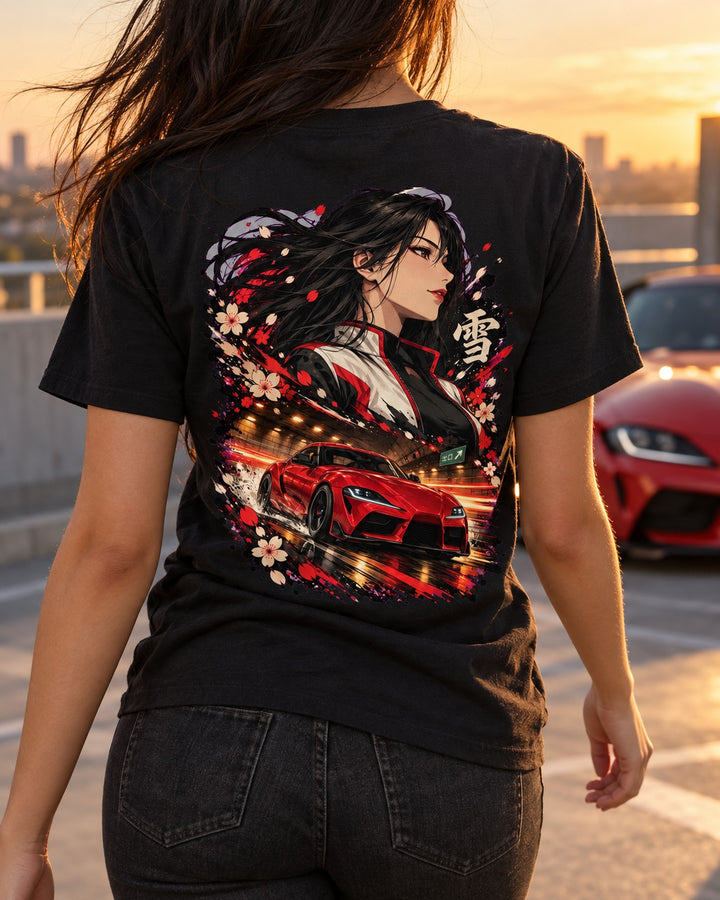 Toyota GR Supra A90 Anime Girl Shirt, Hoodie & More T-Shirt Black worn hero