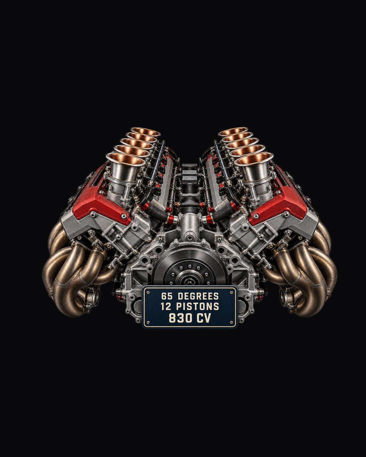Ferrari 12Cilindri F140HD V12 Engine Hero Tee, print design only