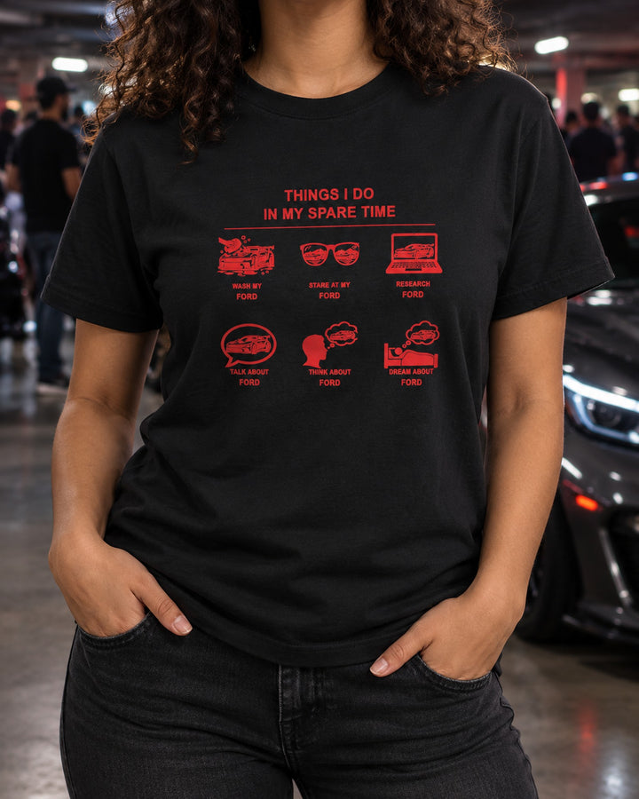 Ford Things I Do Shirt, Hoodie & More T-Shirt Black worn hero