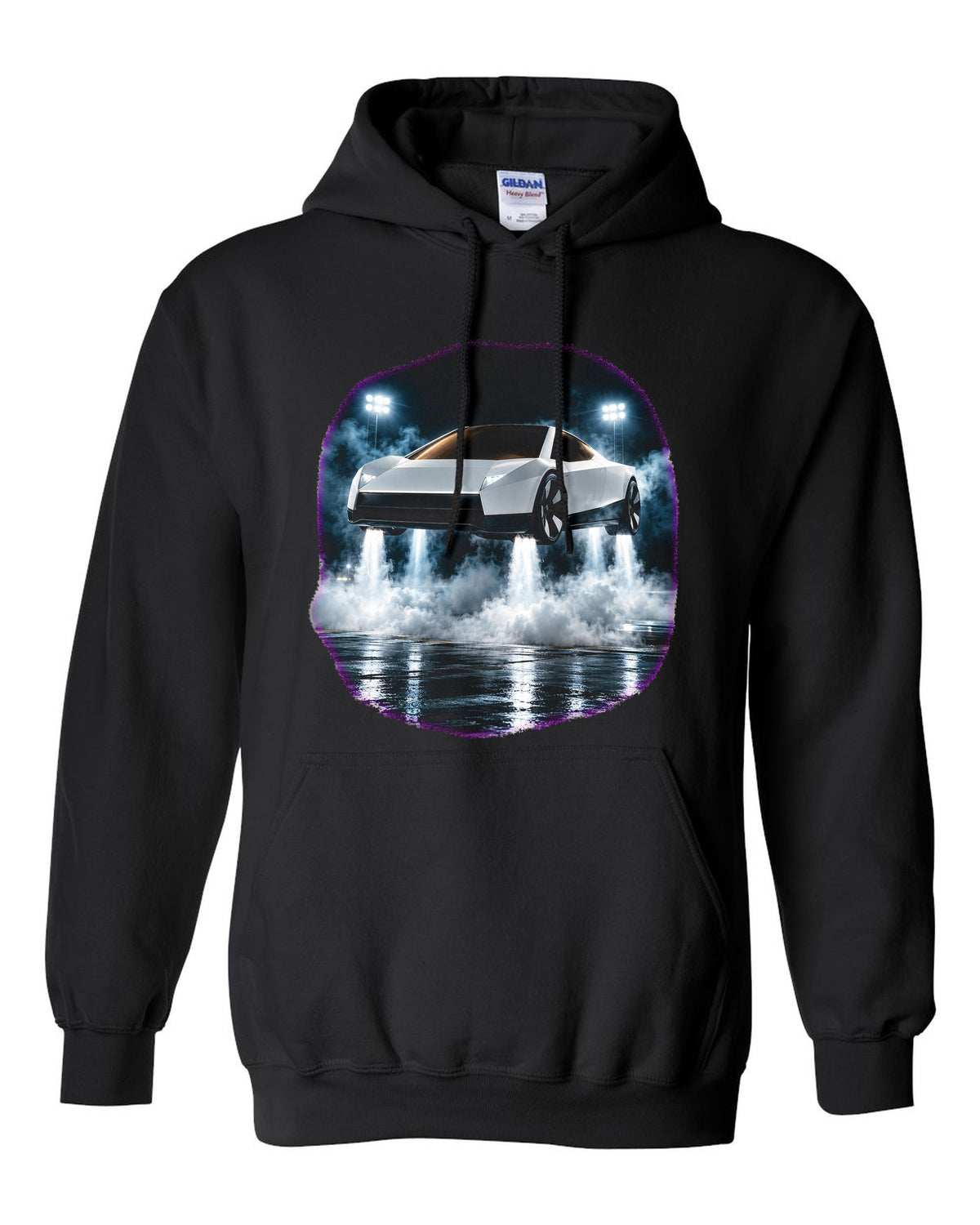 Tesla Roadster Hover Pad Pull Over Hoodie Black front