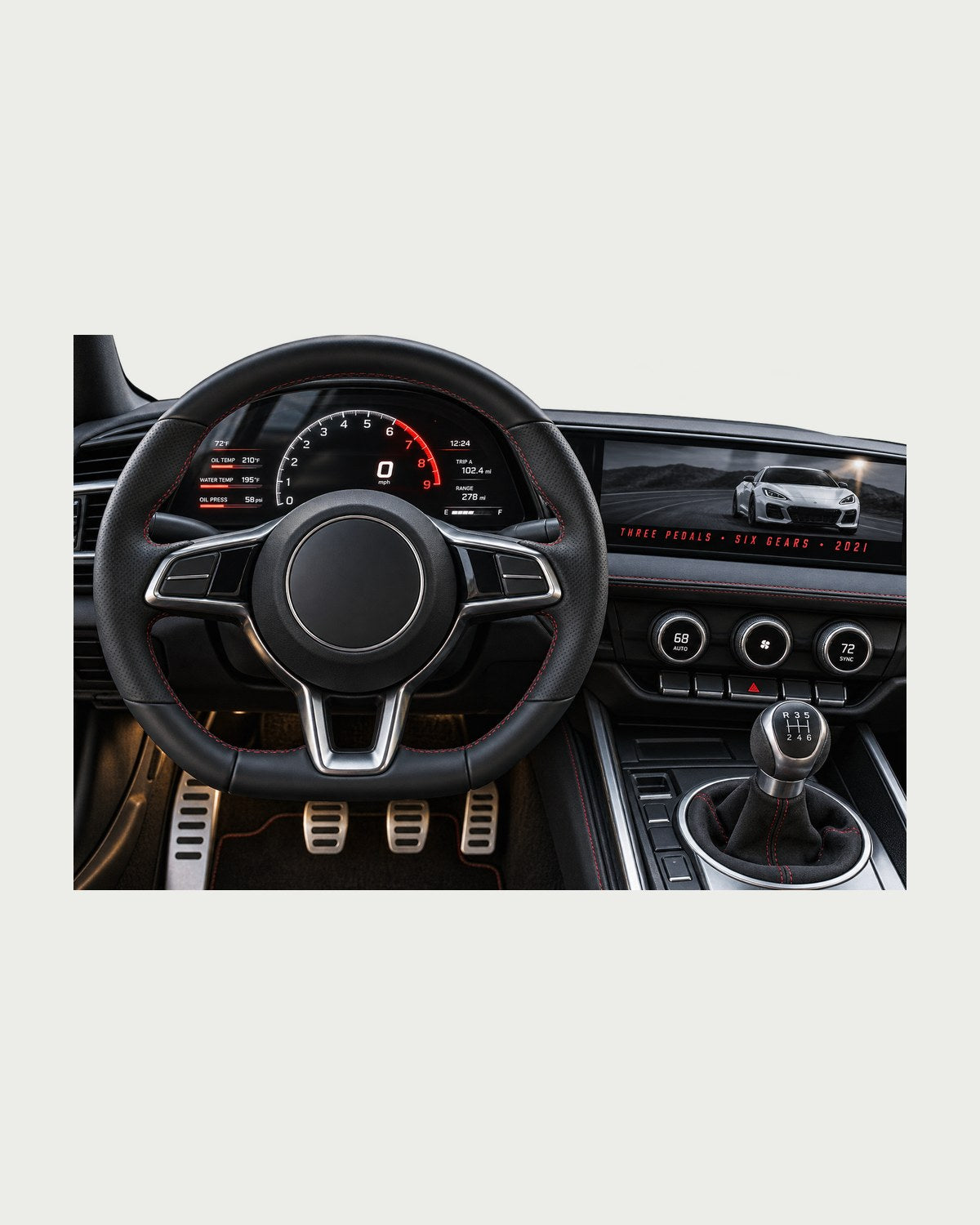 Three Pedals Six Gears BMW G80 M3 Manual Cockpit Shirt design only