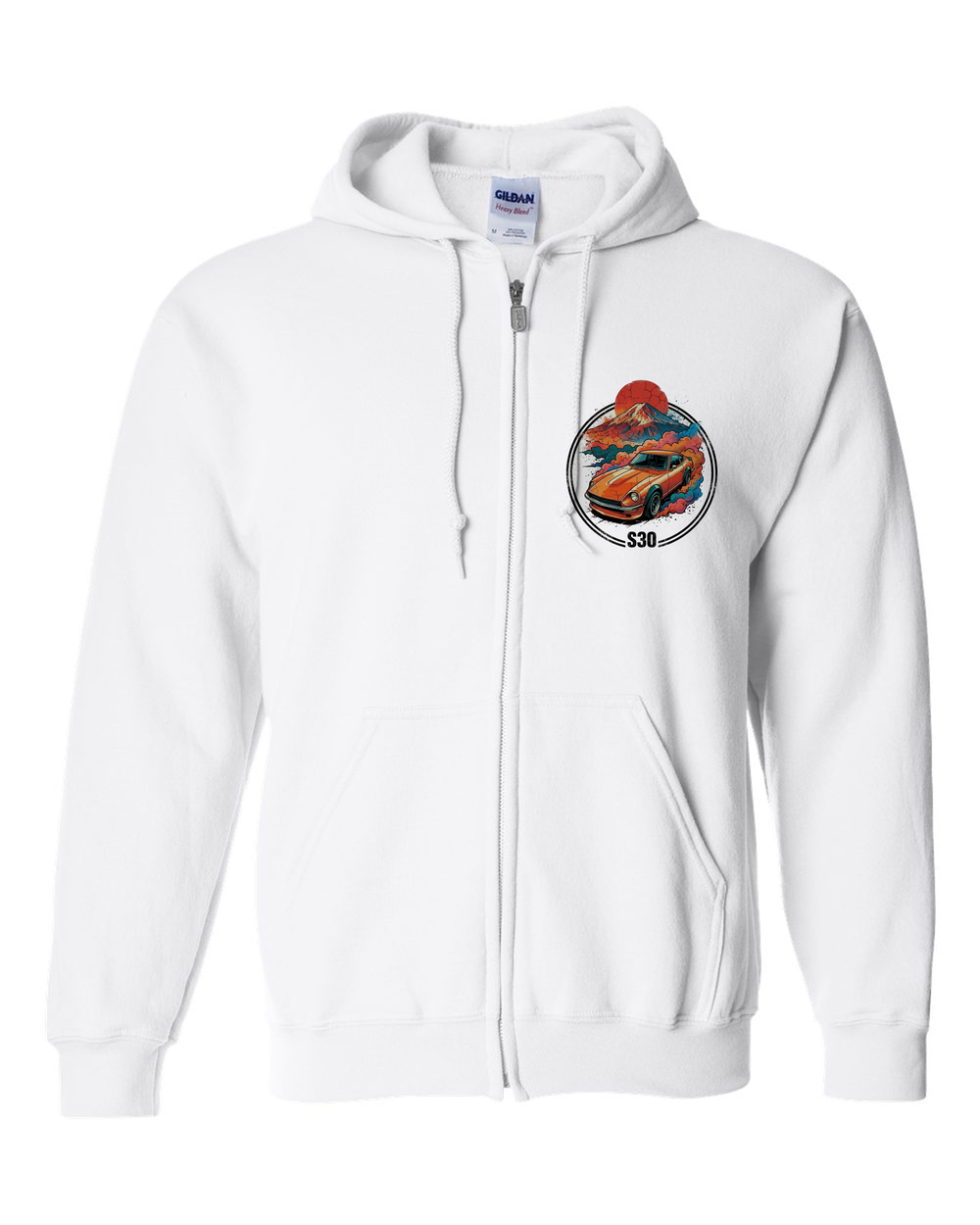 Zip Hoodie White front