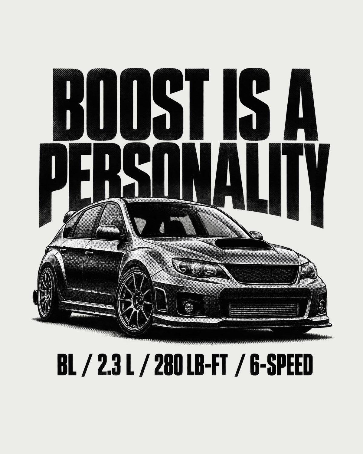 Mazdaspeed3 BL Halftone print Tee, Boost Personality design only