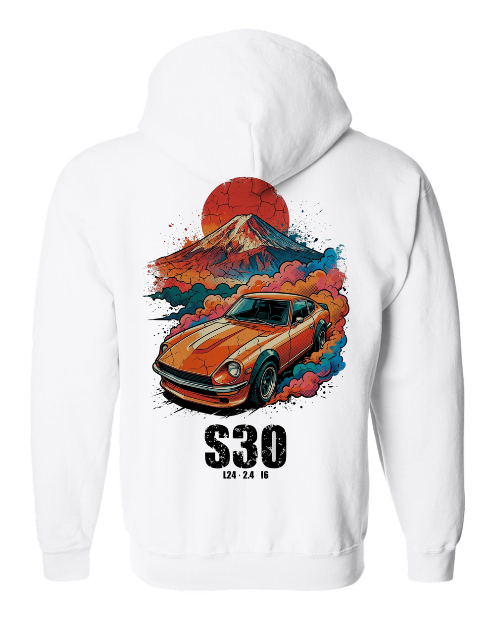 Zip Hoodie White back