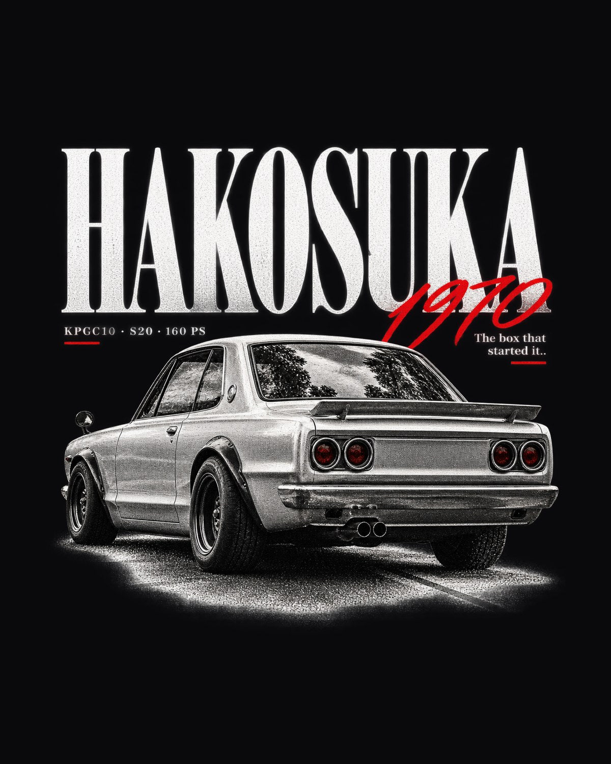 Nissan Skyline 2000GT-R KPGC10 Hakosuka Editorial Shirt design only