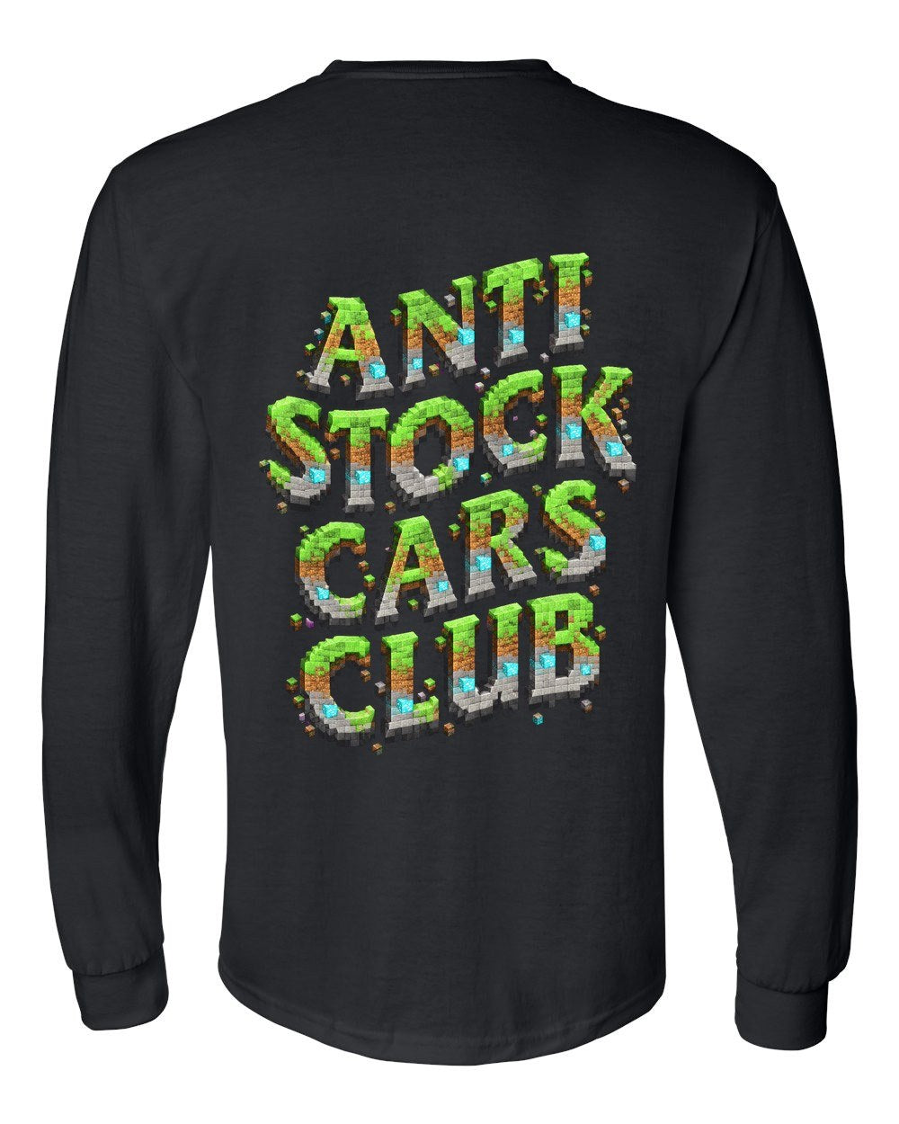 Anti Stock Cars Club Blocky Voxel Long Sleeve Black back