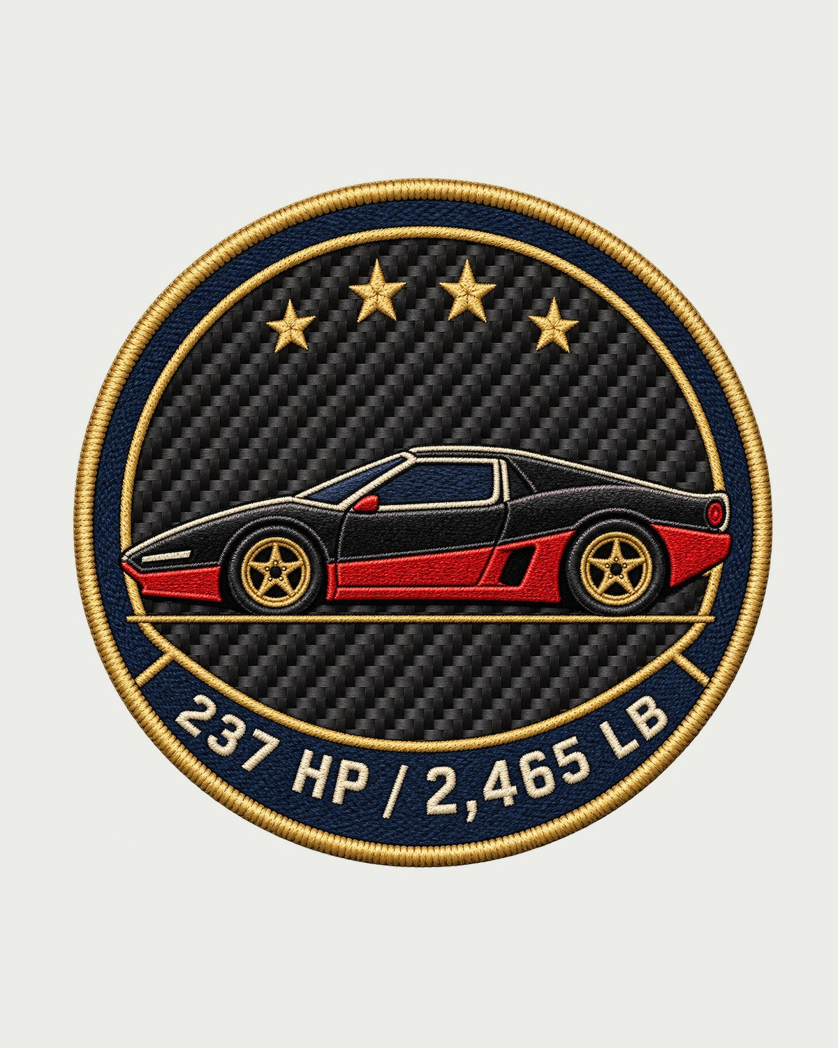 Alfa Romeo 4C Round Crest Tee, 237 HP and 2,465 LB design only