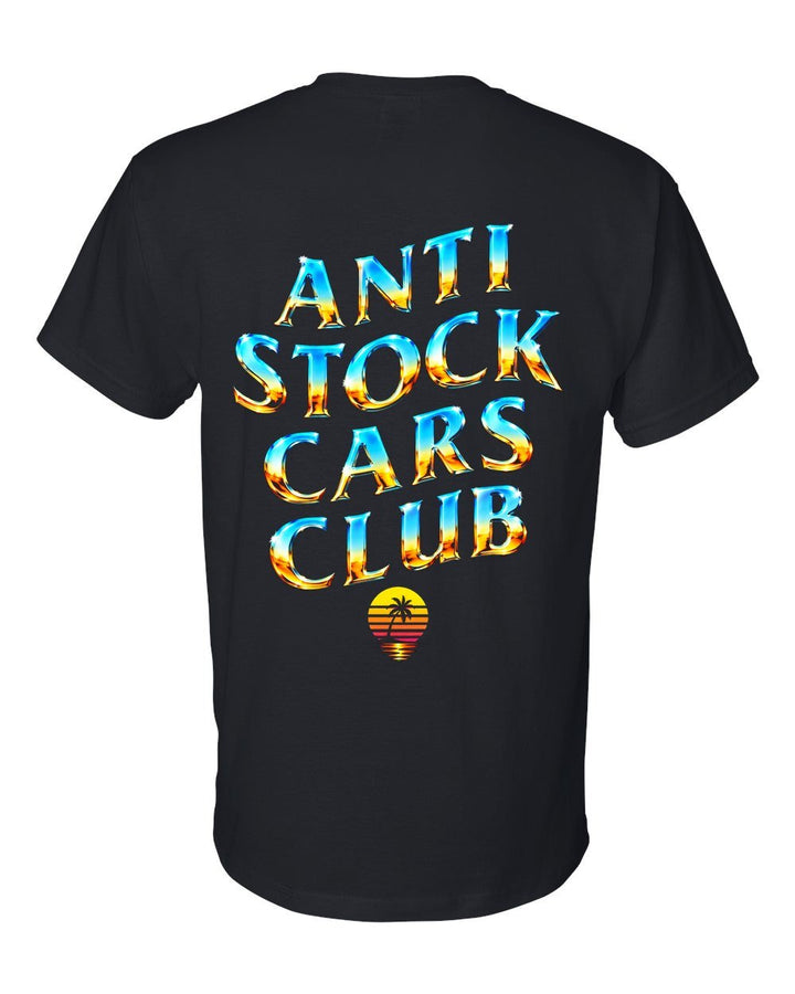 Anti Stock Cars Club Vaporwave T-Shirt Black back