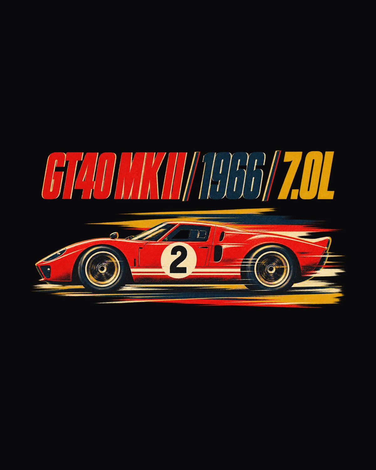 Ford GT40 Mk II 1966 Le Mans Race Poster Shirt, Car Guy Gift design only