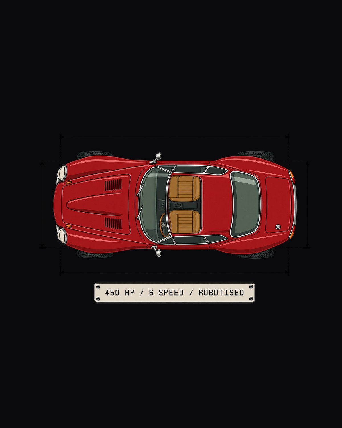 Alfa Romeo 8C Competizione Spec Sheet Tee, Robotised Gearbox design only
