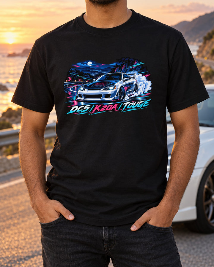 Honda Integra Type R DC5 Six Speed Only Crest Shirt T-Shirt Black worn hero
