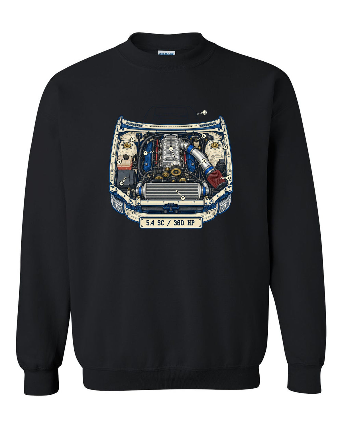Ford F-150 SVT Lightning second generation as a patent-style technical drawing black crewneck front view with the design