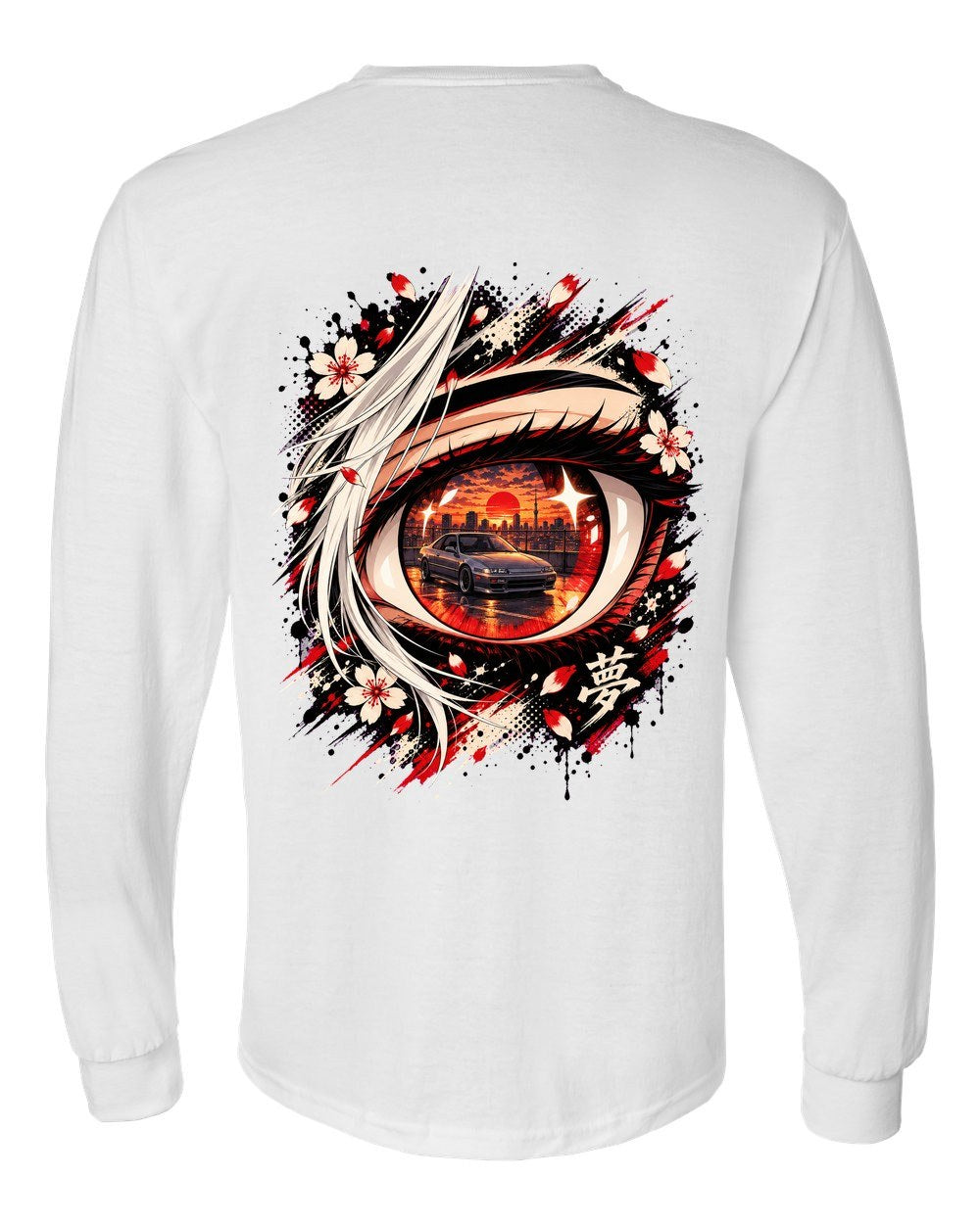 Honda Prelude BB Anime Girl Long Sleeve White back