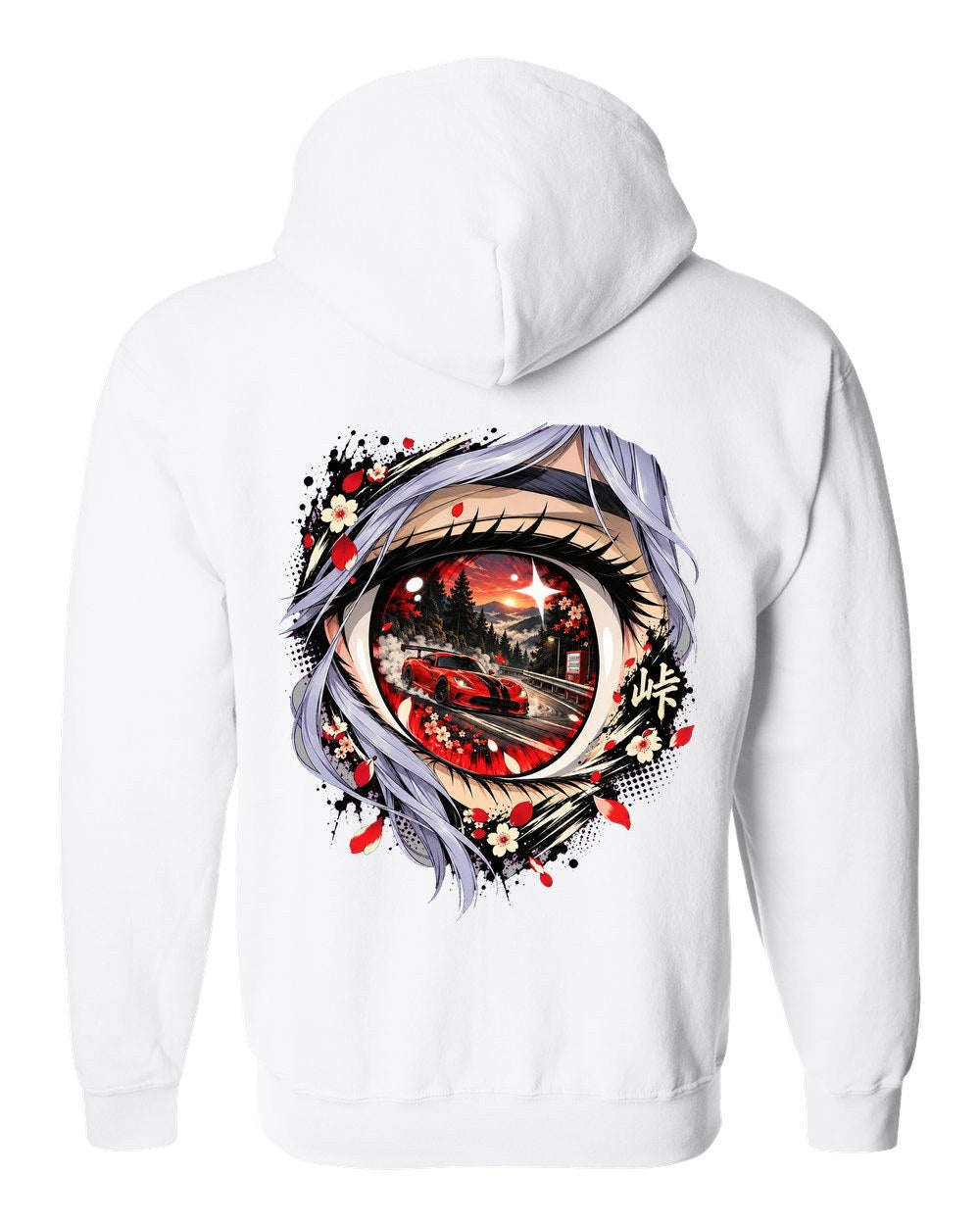 Dodge Viper ACR Anime Girl Zip Hoodie White back