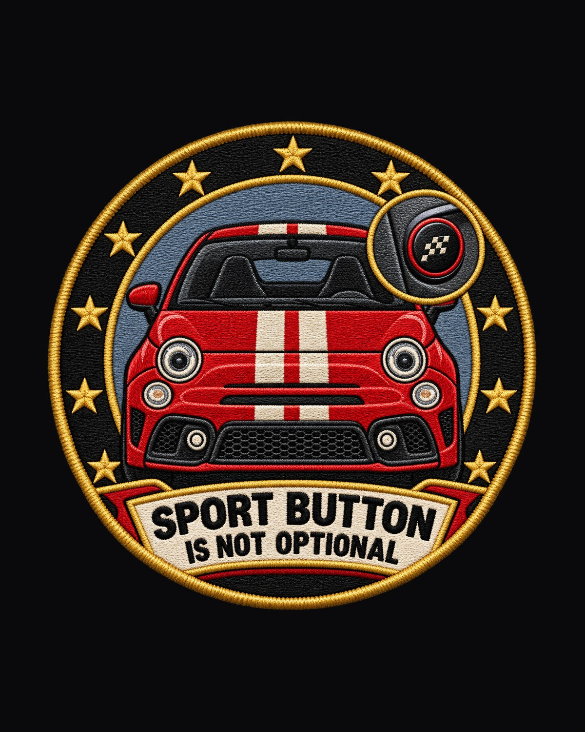 Fiat 500 Abarth Sport Button Embroidery Crest Shirt design only