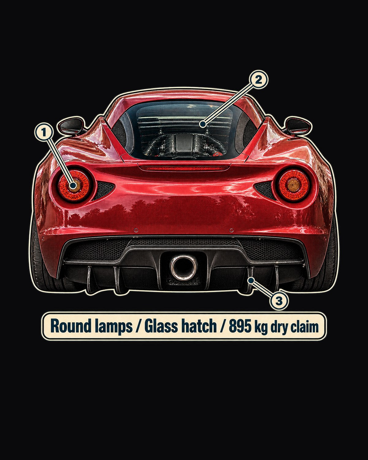 Alfa Romeo 4C Taillight Macro Graphic Tee for Car Guys design only